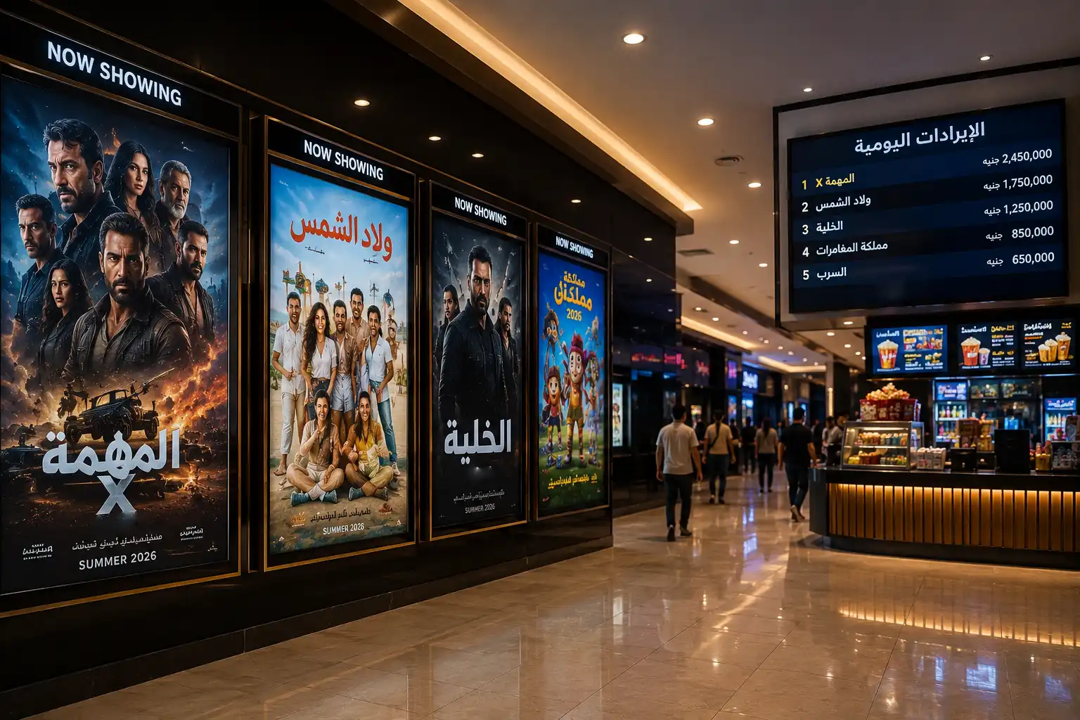 دليل أفلام الصيف لعام 2026 بالسينمات المصرية والإيرادات اليومية